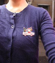 Ancient vintage drip glazed frosted silver Christmas wind elk snowman Santa Claus car childhood