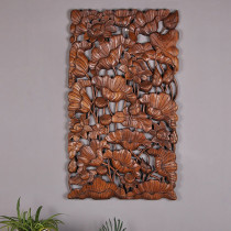 Thai Crafts Solid Wood Engraving Mural Restaurant Decorated Wall Wall-mounted Wood Carving Wall Hanging-off hanging board