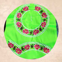 Delicate Peach Blossom Green Bottom Ethnic Wind Embroidery Clothing Accessories Stage Outfit DIY