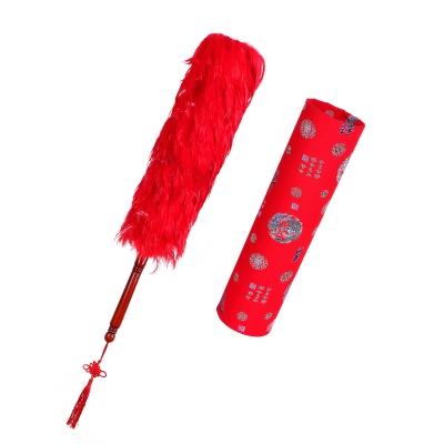 Selected dowry Red Wedding home does not lose hair wedding bridal supplies feather duster feather duster C festive