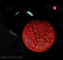 Local special gifts non-legacy old goods natural lacquer lacquerware pick red handmade carved lacquer printing clay box holding box ornaments