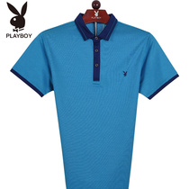 Floral Playboy short sleeve T-shirt for men Compassionate Overturning Summer Tide 18 New thin strip Striped Half Sleeve Cotton Heather Polo Shirt