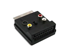 New product direct sales 21PIN SCART male pair 3RCA female SVIDEO adapter with IN OUT switch