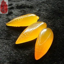 Handmade DIY Loose Pieces Natural Jade Medullary Agate Corn Loose Pieces Corn Pendant Pendant Handmade Gold Yellow Corn Accessories