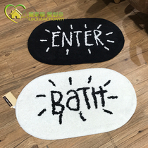 modern house counter selection Nordic bath letter cotton carpet kitchen bathroom door mat mat