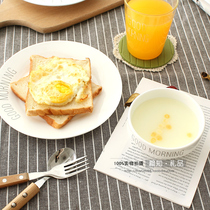 Same good morning breakfast plate Rice Bowl ins French plate ceramic flat plate saucer steak plate