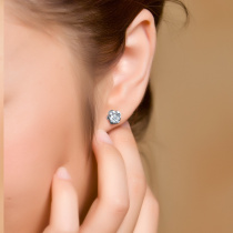 Foyou Guy Korea Fashion 925 silver ear nail woman cute flower earthen ear nail