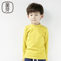 Childrens bud childrens mid-neck bottoming shirt Boys half high-neck long-sleeved t-shirt Girls white cotton bottoming t baby bottoming shirt