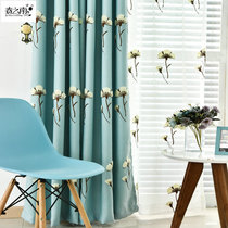 Spring south embroidered cotton jatropha curtains Finished custom living room floor-to-ceiling bay window Bedroom shading thickened fabric kapok