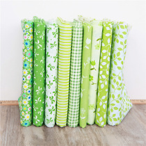 Qiao silk twill cotton fabric DIY patchwork fabric fresh green fabric Plaid flower bow