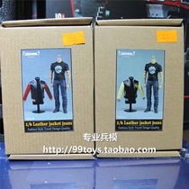 VORTOYS Mens Leather Jacket Casual Set V1001A Black and White and V1001B Black Red Spot