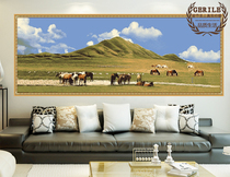 New Fine Wool Woven Tapestry Tapestry Wall Blanket Living Room Bookroom Office Grassland Scenery Wall Blanket Sound Absorbing Decorative Tapestries