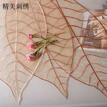 Full embroidery European pastoral tablecloth leaf table mat tablecloth Tea table cover fabric TV cabinet towel Double yarn fresh