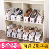 Shoe storage artifact Adjustable finishing shoe bracket Plastic layered dormitory household space-saving living room shoe shelf