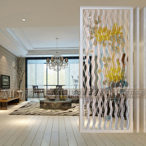 Custom art glass screen partition wall Aisle entrance background wall carved tempered frosted double-sided craft glass