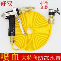 All-copper high-pressure car wash water gun set household spray gun head brush car wash flower tasteless cold-resistant hose hose hose