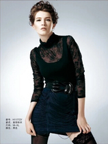 Wearing Silk Jade New H11772Y Middle-aged Warm Underwear Black Fashion Type Lace High Collar Long Sleeve Autumn Clothes