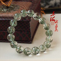 Natural verdant ghostly bracelet Starlight emerald green ghost pyramid bracelet with Garnet Tourmaline