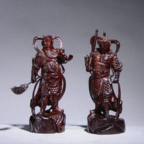 Guan Gong Wei Tuo wood carving Buddha statue Jialan Bodhisattva small leaf rosewood carving Martial god of wealth Mahogany craft ornaments