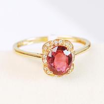 Ugly years 1 2 Karat Brazil red tourmaline ring New 18K gold color 2021