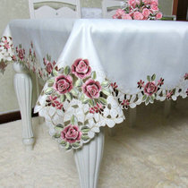 Dining table cloth table cloth tea table table flag embroidered European style pastoral high-end luxury simple modern set tablecloth