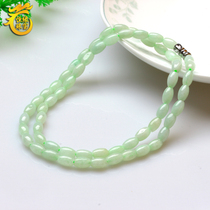 89 Burmese ice species natural old pit emerald jade bead necklace A goods jade female model Passepartout jade bead necklace lanyard