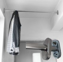 Inner raised flange perforated installation clothes shower curtain rod curtain rod curtain rod one-shaped drying rack straight rod 304 stainless steel