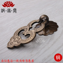 Antique pure copper door ring simple copper ring handle antique pure copper handle new Chinese door and window handle