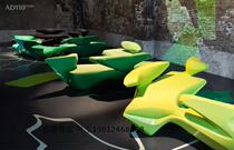 Customized FRP creative art humanoid leisure seat sleeping chair ornaments outdoor park rest seat sculpture