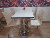 Fast table KFC fast food table and chair canteen one-piece dining table and chair