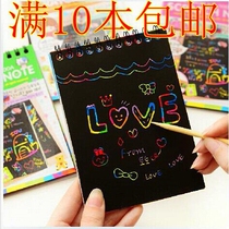 Creative stationery black cardboard paper scratch painting graffiti book DIY homemade fun gift prize prize magic book