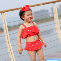  Childrens swimsuit Girls split swimsuit Baby 4-8 years old cute polka dot hot spring little princess swimsuit