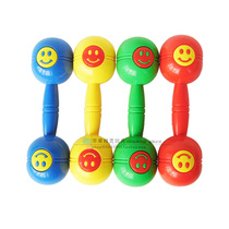 Childrens smiling face dumbbells early education fitness toys kindergarten gymnastics rehearsal supplies large plastic dumbbells