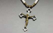 Japan MARQUEE Mens retro brass Color Jesus Holy Elephant Cross Pendant Tide Man Necklace