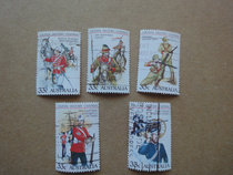Australia: 1985 Military War Weapons Artillery Military Uniform Foreign Credit Sales Stamps 5 Full