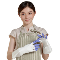  Taiwan hand guard god shark oil household gloves Kitchen bathroom dishwashing cleaning latex flocking thickened 302