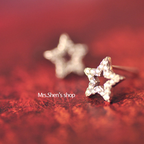 Mrs. Shen Korea simple temperament s925 sterling silver five-pointed star earrings female Joker student earrings