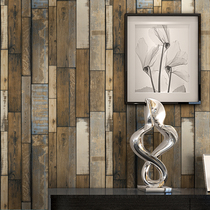 PVC wallpaper American vintage woodboard wallpaper Personality wood grain bar cafe background clothing store wallpaper waterproof