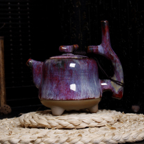 Jun kiln creative bubble teapot ceramic exquisite thick kettle Jun porcelain kung fu tea set kiln made special bouts Special