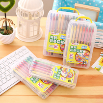 Master the color pencil with replaceable core water-soluble rotating color pencil-free pencil beginners 36-color students use 24-color water-soluble colored pencils childrens kindergarten
