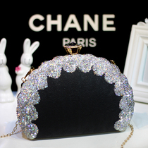 Diamond shell bag Leather clutch Bridal clutch European and American fashion dinner bag crossbody bag banquet bag