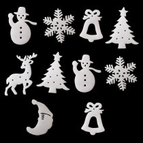 Xibao Christmas Decoration Foam Many Pack Ten Piece Christmas Tree Santa Snowman Snowflake Deer Paste