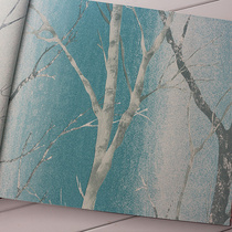 Nordic style modern simple blue-green branches Bedroom living room dining room wallpaper TV wallpaper background wallpaper