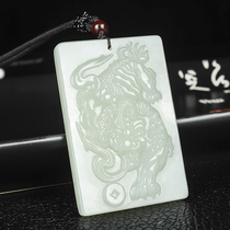 Xinjiang Hetian jade brave pendant felicitous brave brand men paragraph pendant Jade Ridge mens necklace