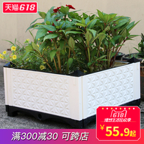 Old flower farmer balcony planting vegetable pot garden rectangular plastic flowerpot roof planting trough family extra large planting box