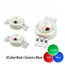 RGB red green and blue three-color lamp beads 3W4W high power LED lamp beads with aluminum substrate colorful full color stage spotlight core