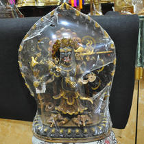 Nepal red copper gilt gold big black diamond Buddha statue pure copper gilt big black diamond Guardian Buddha statue 50cm high