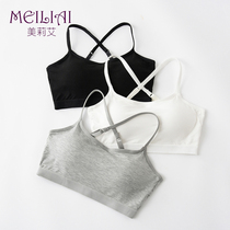Womens bra pad vest short cross beauty back small suspender strap bottom strapless underwear anti-light bra bra bra
