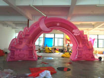 Factory custom inflatable opening kindergarten spray painting alien cartoon Wedding celebration promotion arch rainbow door gas mold
