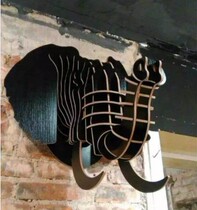 Creative wooden animal heads hang elephant head wall decoration wall decoration of the wall wall beast wall wall hanging